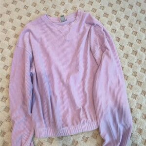 Target Purple Crew Neck Sweater with Ribbed Knit